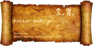 Ketter Noémi névjegykártya